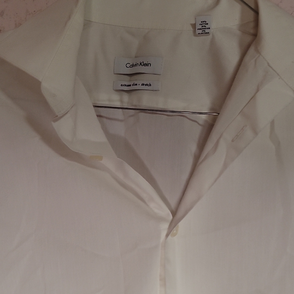 Calvin Klein Cream Dress Shirt Classic Design
